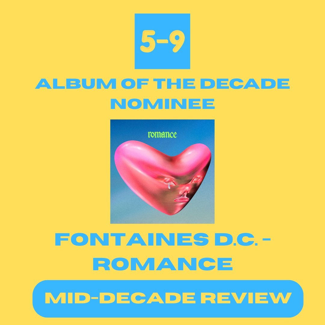5-9 (@5to9blog) on Twitter photo Qualifying by virtue of winning the 2024 Album of the Year through our Album of the Month podcast series is Romance by <a href="/fontainesdublin/">Fontaines D.C.</a>. Currently joint-top of the poll, you can vote for Romance or your other favourite here: 5-9blog.com/post/mid-decad…
#MidDecadeReview #MusicPoll Qualifying by virtue of winning the 2024 Album of the Year through our Album of the Month podcast series is Romance by <a href="/fontainesdublin/">Fontaines D.C.</a>. Currently joint-top of the poll, you can vote for Romance or your other favourite here: 5-9blog.com/post/mid-decad…
#MidDecadeReview #MusicPoll