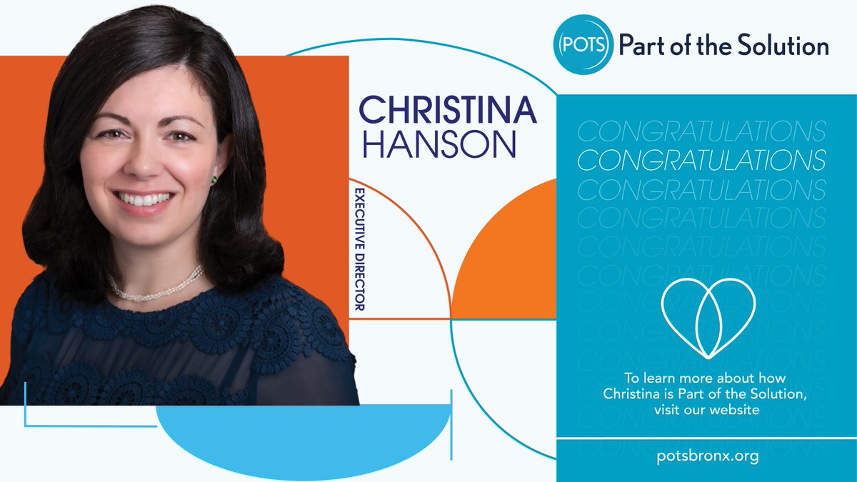 #sponsored

The @potsbronx community extends its heartfelt gratitude to Christina Hanson for her outstanding leadership, which has strengthened its service and continues to positively impact the lives of thousands of low-income New Yorkers yearly.