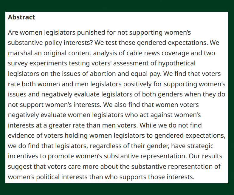 British Jnl Poli Sci (@bjpols) on Twitter photo NEW -
Gendered Expectations: Do Voters Reward Women for Supporting Women’s Interests? - cup.org/3YTHTQJ
- Nichole M. Bauer, <a href="/annagunderson/">Anna Gunderson</a>, <a href="/jeonghkim1/">Jeong Hyun Kim</a>, Elizabeth Lane, Belinda Davis & Kathleen Searles
#OpenAccess NEW -
Gendered Expectations: Do Voters Reward Women for Supporting Women’s Interests? - cup.org/3YTHTQJ
- Nichole M. Bauer, <a href="/annagunderson/">Anna Gunderson</a>, <a href="/jeonghkim1/">Jeong Hyun Kim</a>, Elizabeth Lane, Belinda Davis & Kathleen Searles
#OpenAccess