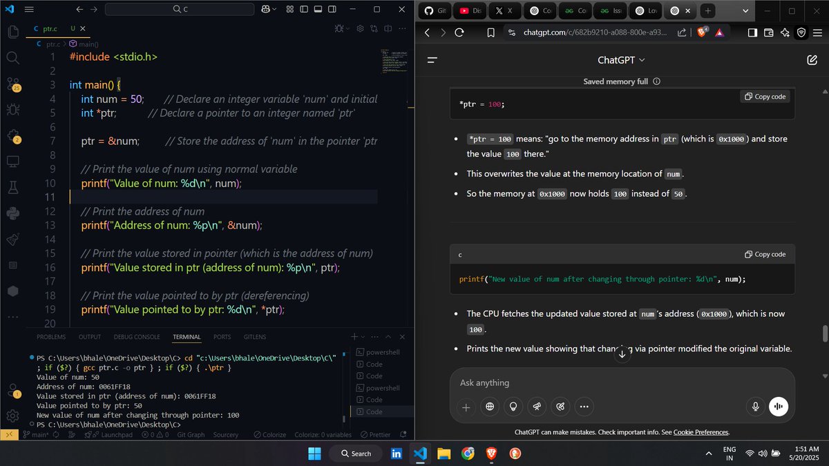 AnandBhaleraooo's tweet image. Getting hands-on with Computer Architecture and C to unlock how computers really work under the hood. Loving this deep dive into low-level programming! 🚀💻 #LowLevelProgramming #CProgramming #TechLearning #BangloreRains #Bangalore #War2 #HrithikRoshan