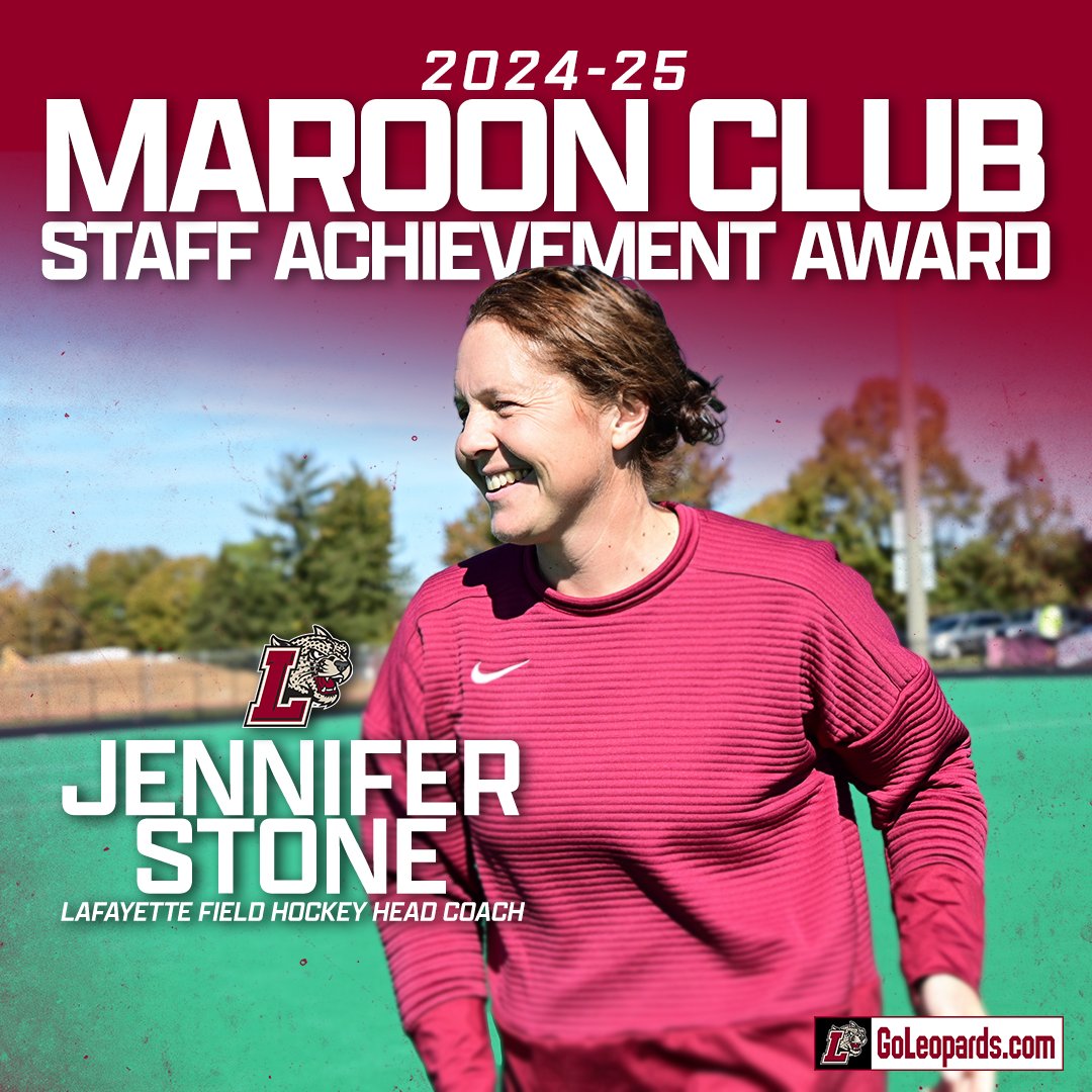 Lafayette Athletics (@goleopards) on Twitter photo The 2024-25 Maroon Club Staff Achievement Award was presented to head coach Jennifer Stone of <a href="/LafayetteFH/">Lafayette Field Hockey</a> this eveningβ
π°π | goleopards.com/news/2025/5/22β¦
#RollPards #ClimbTheHill | <a href="/LafCol/">Lafayette College</a> <a href="/LafayetteAlumni/">Lafayette Alumni Engagement and Annual Giving</a> The 2024-25 Maroon Club Staff Achievement Award was presented to head coach Jennifer Stone of <a href="/LafayetteFH/">Lafayette Field Hockey</a> this eveningβ
π°π | goleopards.com/news/2025/5/22β¦
#RollPards #ClimbTheHill | <a href="/LafCol/">Lafayette College</a> <a href="/LafayetteAlumni/">Lafayette Alumni Engagement and Annual Giving</a>
