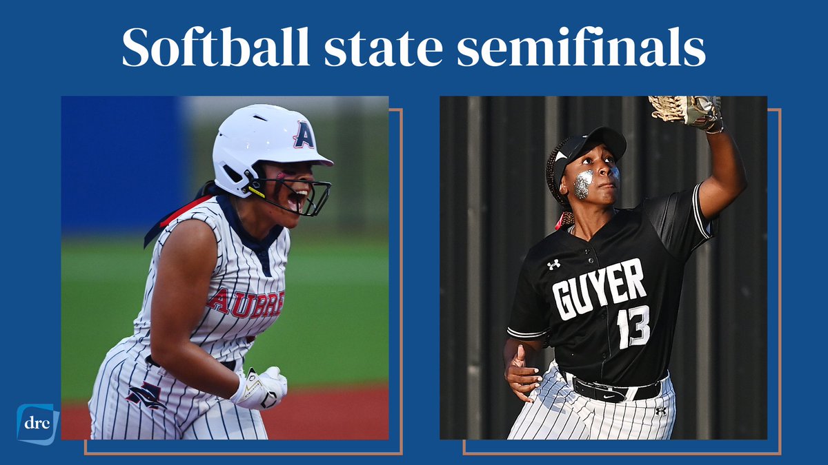 Guyer and Aubrey's softball teams are headed to the penultimate round of the UIL softball playoffs this week with their state semifinal matchups set.

Here's a look at schedule info and the teams still standing in each of their brackets.

Schedule: dentonrc.com/sports/high_sc…