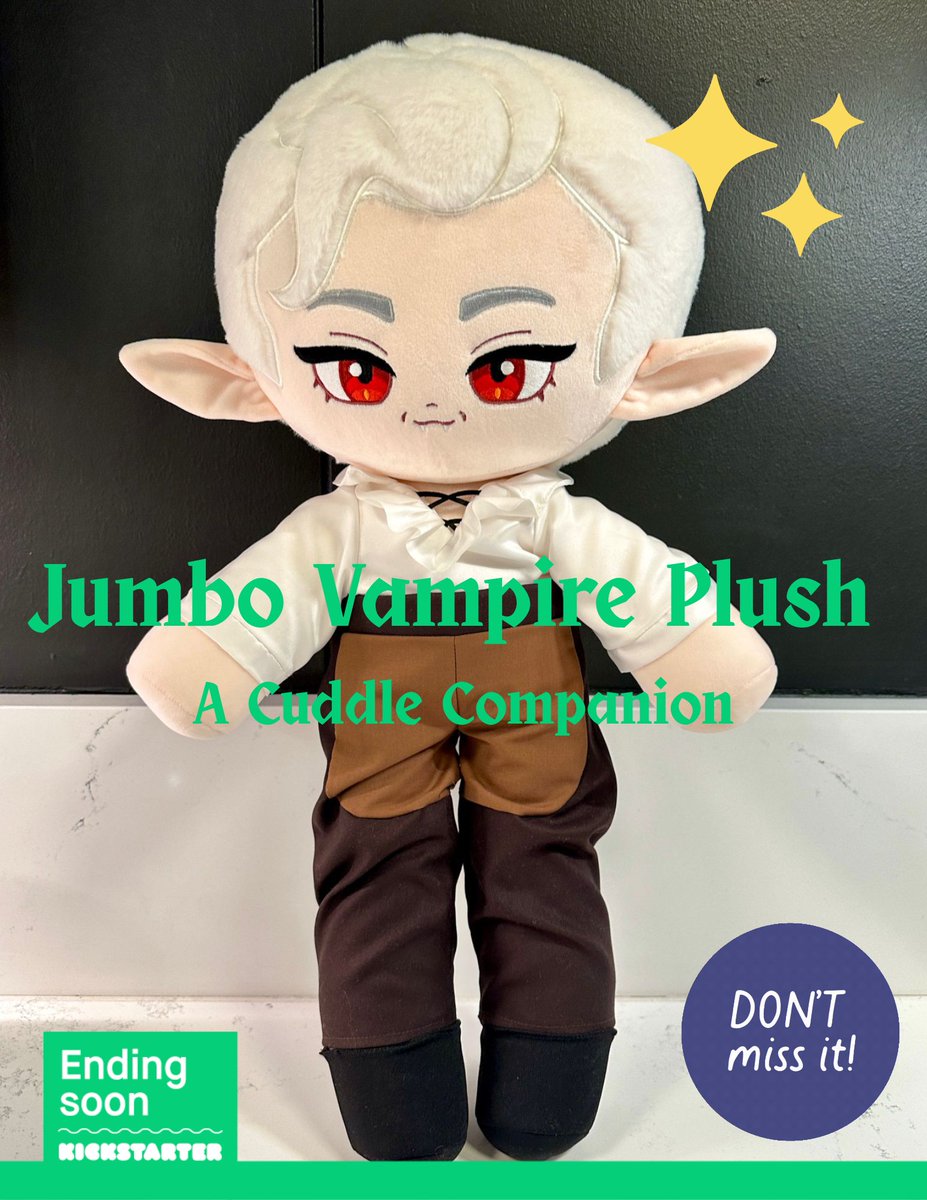 virtualsaintart's tweet image. Only 4 days left to grab your exclusive Jumbo Astarion plush before the campaign ends.
kickstarter.com/projects/virtu…
#astarion #bg3 #baldursgate3 #jumboastarion #astarionfanart