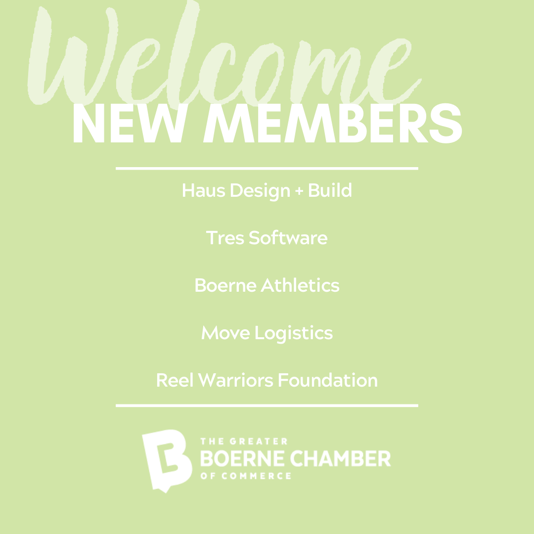 We’re excited to welcome another great group of businesses to the Greater Boerne Chamber of Commerce today! 🥳

Welcome to the Chamber!
🌟- Haus Design + Build
🌟- Tres Software
🌟- Boerne Athletics
🌟- Move Logistics 
🌟- <a href="/reel_warriors/">ReelWarriorsFoundation</a>