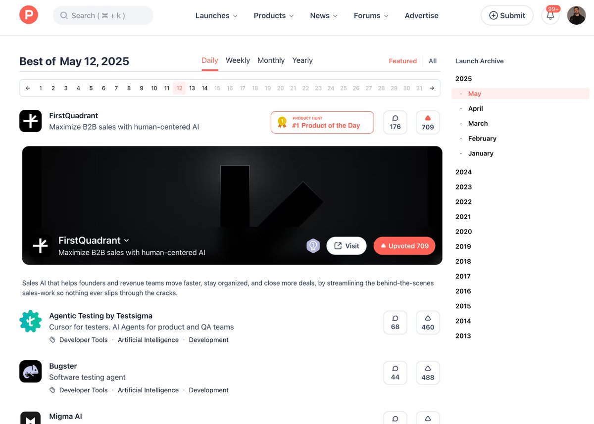 FirstQuadrant (@firstquadrant) on Twitter photo FirstQuadrant was named Product of the Day on <a href="/ProductHunt/">Product Hunt 😸</a>! Thanks everyone for supporting us! FirstQuadrant was named Product of the Day on <a href="/ProductHunt/">Product Hunt 😸</a>! Thanks everyone for supporting us!