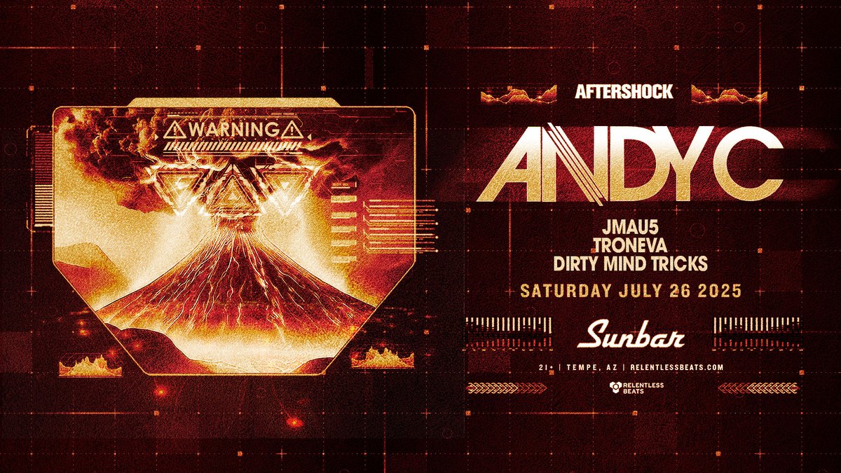 RelentlessBeats's tweet photo. #SupportAnnounce: Drum & bass takeover incoming 🥁⚡️ Andy C storms Sunbar on July 26—and he’s rolling deep. JMAU5, Troneva, and Dirty Mind Tricks are setting the pace for a night of pure velocity.
Secure your spot now at https://t.co/8Wq0z1tFl4 🎟️
#AndyC #JMAU5 #Troneva https://t.co/pEluxQSCUc