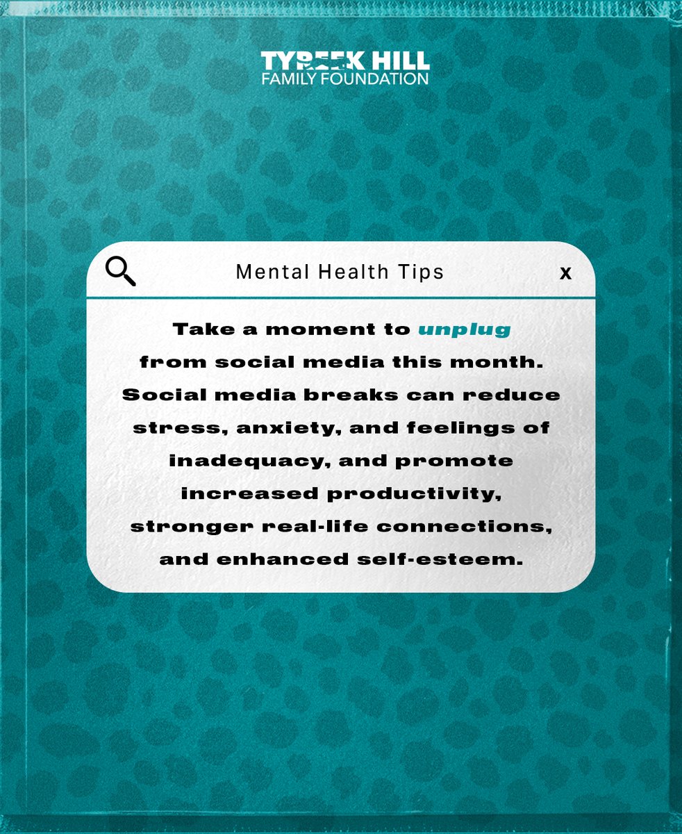 TyreekHillFamFd's tweet image. Take a moment to unplug.
Your mental health matters more than your feed. Set healthy boundaries by:
✨ Turning off notifications
✨ Taking screen breaks
✨ Curating what you follow
#DigitalDetox #MentalHealthTips #THFF