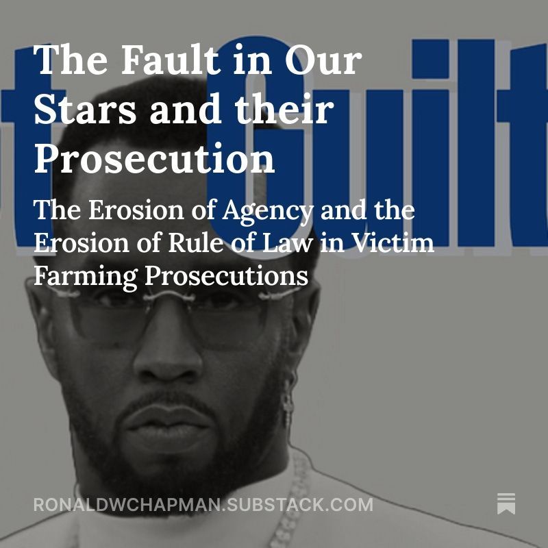 I've been following the coverage surrounding Diddy, and a fellow attorney's opinion caught my attention: "While Ventura possesses agency, she lacked his power." This statement was made as though lacking power negates agency. Regardless of one's stance on the facts, the