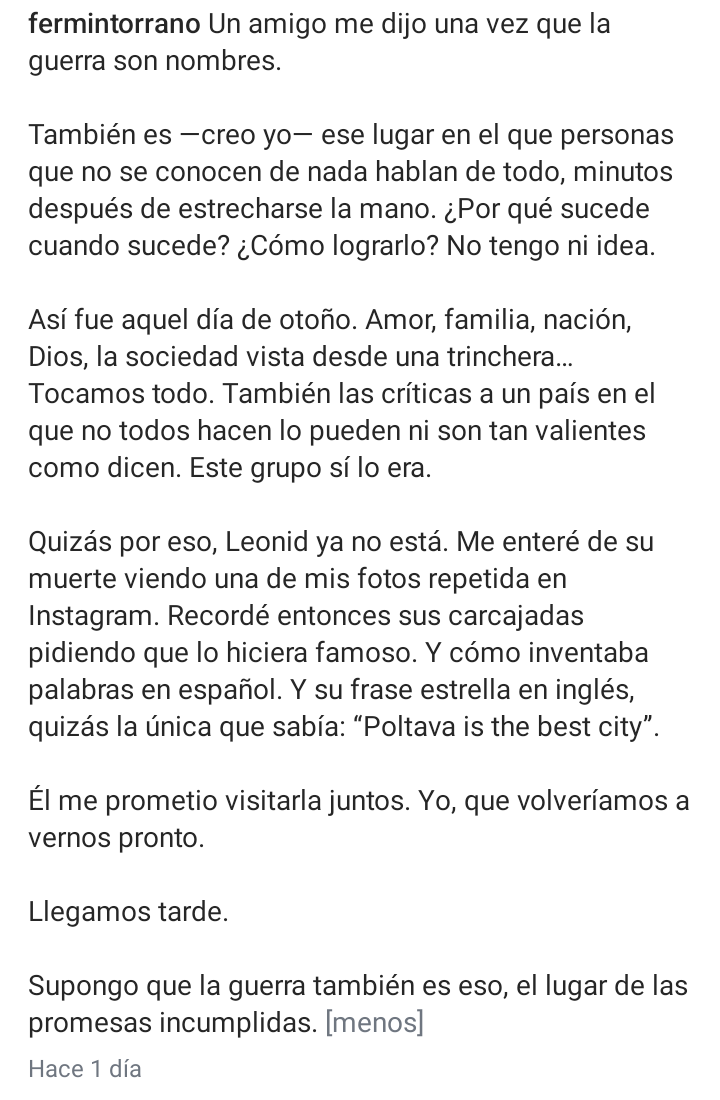 fflorosoler's tweet image. Una publicación hurtada del Instagram de @FerminTorrano.