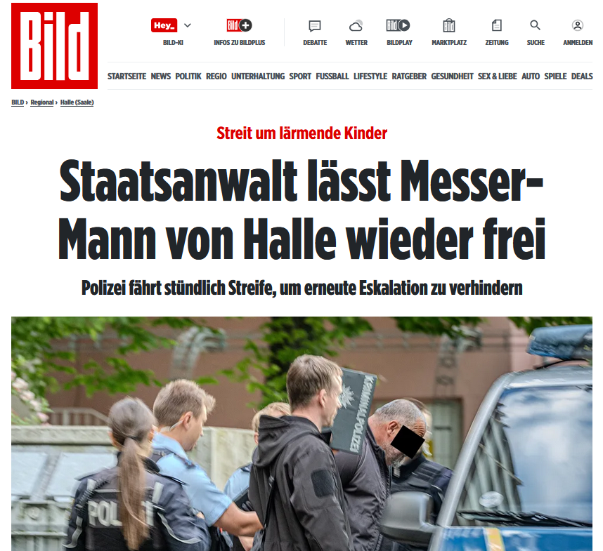 Birgit_Kelle's tweet photo. Ich zweifle am Geisteszustand unserer Justiz. Da sticht also einer in Halle drei Menschen krankenhausreif, darunter ein Kind und läuft nach einem Tag wieder frei herum. „Es besteht nach dem Ergebnis der bisherhigen Ermittlungen kein dringender Tatverdacht für einen Versuch des Tötungsdelikts mehr“, sagte der Staatsanwalt Dennis Cernota der Bild-Zeitung. Ein Haftantrag sei nicht gestellt worden, weil weder Flucht- noch Wiederholungsgefahr bestehe. 
#Messergewalt