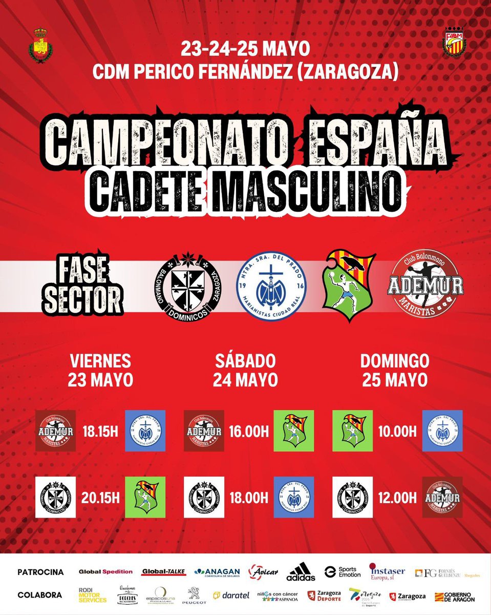 Fed. Aragonesa de Balonmano (@farbm_com) on Twitter photo 🏎️ ¡Nuevo fin de semana de sectores nacionales en Zaragoza!
🍾 <a href="/dominicosbm/">Balonmano Dominicos</a> y <a href="/balonmanolajota/">Balonmano La Jota</a> jugarán en casa mientras que <a href="/stc_balonmano/">St. Casablanca Balonmano</a> disputará su sector en tierras Gallegas. 🏎️ ¡Nuevo fin de semana de sectores nacionales en Zaragoza!
🍾 <a href="/dominicosbm/">Balonmano Dominicos</a> y <a href="/balonmanolajota/">Balonmano La Jota</a> jugarán en casa mientras que <a href="/stc_balonmano/">St. Casablanca Balonmano</a> disputará su sector en tierras Gallegas.