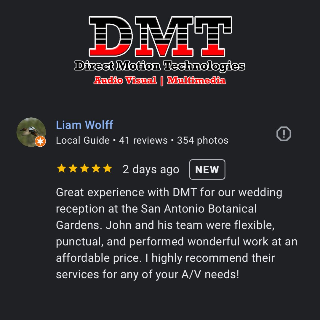 DirectMotionAV's tweet photo. We don’t just show up, we deliver! 

We deliver on every detail: flexible, punctual, affordable, and professional.

Contact us for your next event or refer us and get paid!

#SanAntonioEvents #WeddingAV #SanAntonioWeddings #AVProduction #EventTech #TexasEvents #ProfessionalAV https://t.co/yWnHoiceJg