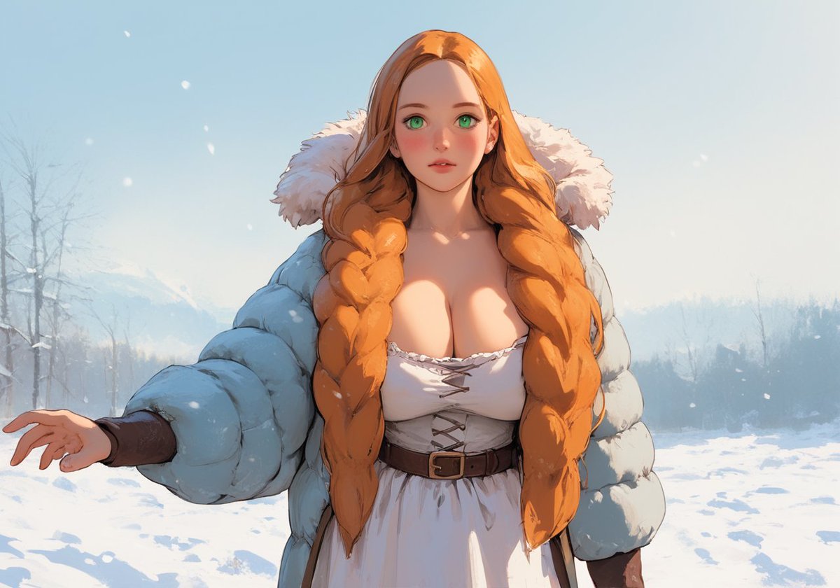 IronFableAI's tweet photo. "Born of Frost"
 In a land where snow never melts, she walks.
 A village girl with a gaze full of prophecy.
 She was born in the cold.
 And the cold remembers.
#AIart #FantasyArt #AnimeStyle #WinterFantasy #IronFableAI https://t.co/utKsuhyxdl