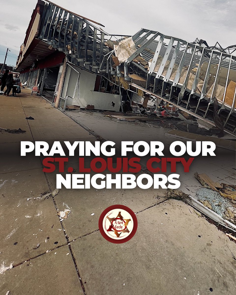 ARedCircleNP's tweet photo. 🙏🏽 Praying for our St. Louis neighbors after the tornadoes. Lives lost, communities shaken — but we stand with you. ♥️ #PrayForSTL https://t.co/r27mXqIRIi
