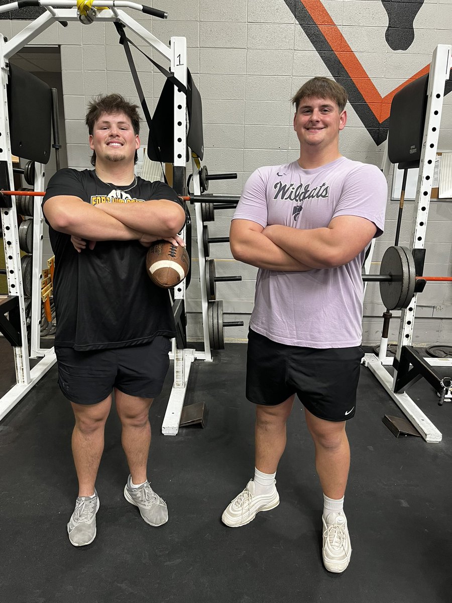 Love when we have former football players back in the weightroom! Couple of all state HHS alumni getting their lift in! #HornsUp