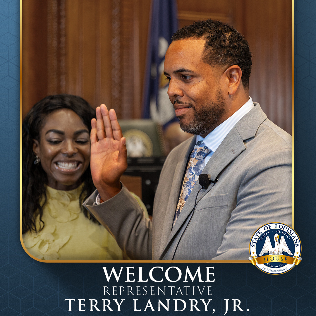 Congratulations to newly-elected Rep. Terry Landry, Jr. who was sworn into the Louisiana House of Representatives today.

Landry replaces former Rep. Larry Selders of Baton Rouge.