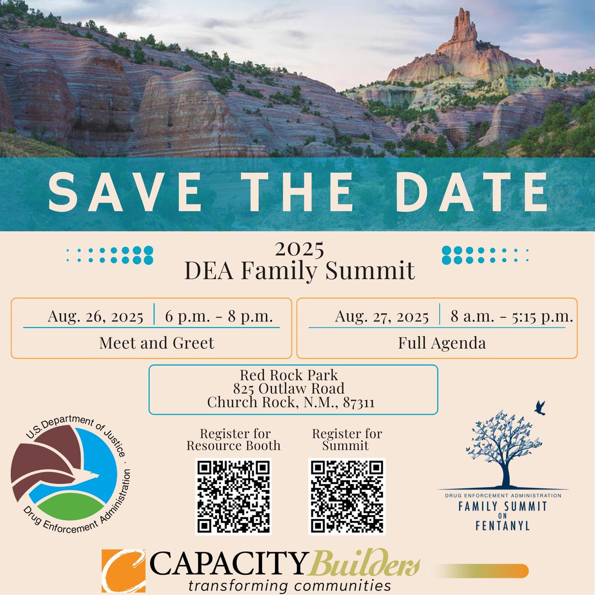 #SaveTheDate for our annual Family Summit on Fentanyl, once again held in the Navajo Nation in #Partnership with <a href="/NavajoCBI/">Capacity Builders</a>. Register now.