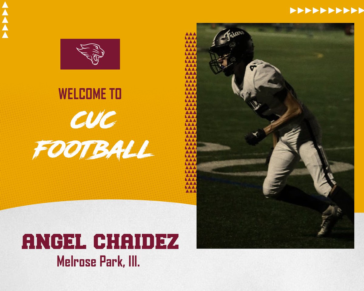 It's time to welcome another new family member for the 2025 season ⬇️                

Meet our transfer defensive back/wide receiver from Triton College.                

Welcome to the CUC Family, Angel Chaidez!!
