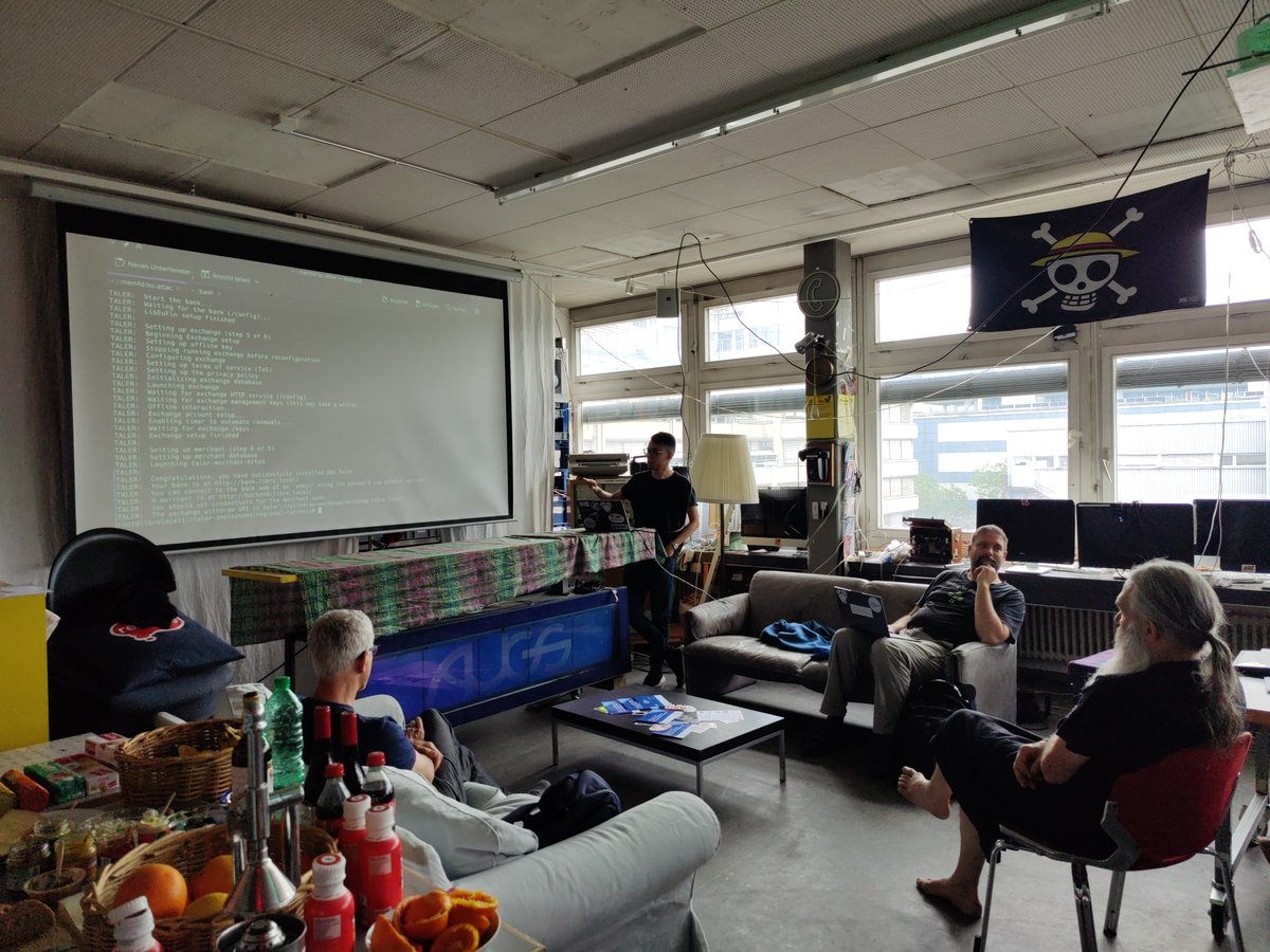fsf's tweet image. At the #LibreLocal meetup in Zurich, Christian Grothoff and Iván Ávalos presented #GNUtaler, which had just launched in Switzerland a week ago, FSF campaigns manager Miriam Bastian gave an introduction to #freeSoftware, 1/2