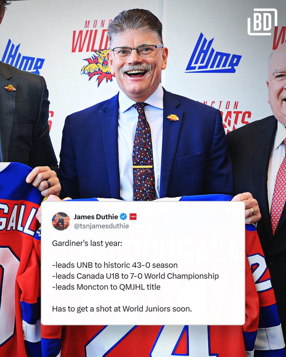 Moncton Head Coach Gardiner MacDougall has had himself quite the year 👏

Should he be Canada’s next coach at the World Juniors? 🇨🇦👀 <a href="/tsnjamesduthie/">James Duthie</a> 

(📸: Daniel St. Louis)
