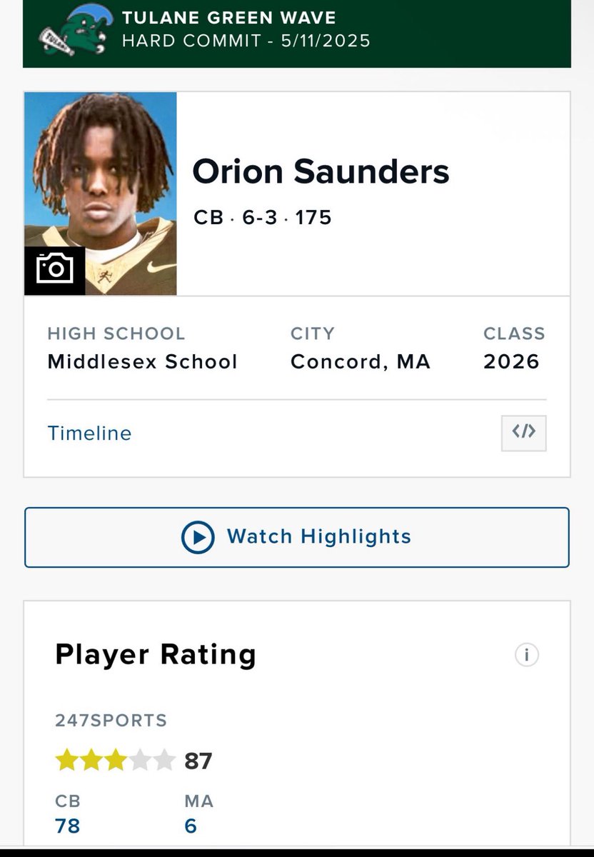 Orion Saunders (@orionsaunders) on Twitter photo Grateful to be rated a 3 star and the #1 corner in the state by 247. More work to be done. <a href="/MiddlesexFB/">Middlesex Football</a> <a href="/CoachWoody7/">Scott Woodward</a> Grateful to be rated a 3 star and the #1 corner in the state by 247. More work to be done. <a href="/MiddlesexFB/">Middlesex Football</a> <a href="/CoachWoody7/">Scott Woodward</a>