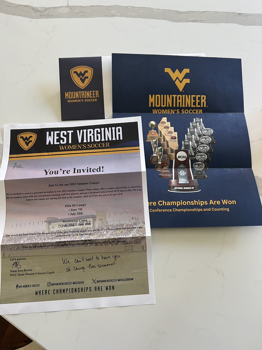 Ava Hajnosz (@avahajnosz2027) on Twitter photo Love receiving more mail from <a href="/wvuwomenssoccer/">WVU Women's Soccer</a> !!! Canβt wait to attend your ID campππ<a href="/ImYouthSoccer/">ECNL/GA/Recruiting/College Soccer</a> <a href="/ImCollegeSoccer/">College Soccer Truth β’</a> <a href="/USYNT/">U.S. Soccer YNT</a> <a href="/HoundsAcademy/">The Riverhounds Academy</a> <a href="/ECNLOhioValley/">ECNL Ohio Valley Conference</a> <a href="/PrepSoccer/">Prep Soccer β½οΈ</a> <a href="/TopDrawerSoccer/">TopDrawerSoccer</a> Love receiving more mail from <a href="/wvuwomenssoccer/">WVU Women's Soccer</a> !!! Canβt wait to attend your ID campππ<a href="/ImYouthSoccer/">ECNL/GA/Recruiting/College Soccer</a> <a href="/ImCollegeSoccer/">College Soccer Truth β’</a> <a href="/USYNT/">U.S. Soccer YNT</a> <a href="/HoundsAcademy/">The Riverhounds Academy</a> <a href="/ECNLOhioValley/">ECNL Ohio Valley Conference</a> <a href="/PrepSoccer/">Prep Soccer β½οΈ</a> <a href="/TopDrawerSoccer/">TopDrawerSoccer</a>