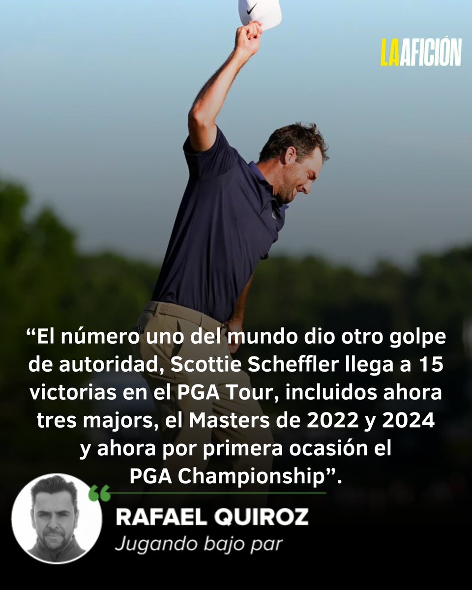 #JugandoBajoPar | “Scottie Scheffler es un hombre sencillo y lo transmite en su juego, y creo que aún nos falta ver lo mejor de él”. ⛳

✍️ Lee la #opinión de Rafael Quiroz (<a href="/WIPAQ/">RAFA QUIROZ</a>) en La Afición: mile.io/3F0lScj