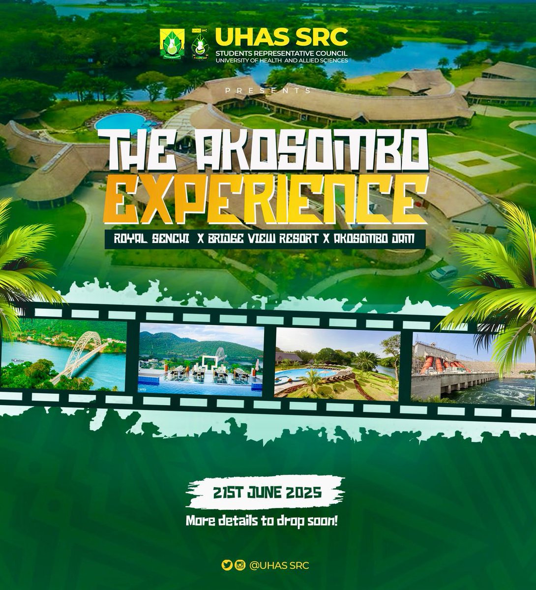 uhas__src's tweet photo. Hey UHAS!
Get ready for The Frogotten Experience!
Join us on 21st June 2025 for a thrilling day trip to Royal Senchi, Bridge View Resort, & Akosombo Dam!
Fun, vibes & memories await, you don’t wanna miss this!
Let’s make it ribbiting!
#UHAS_SRC #15thAdmin #SefahSeibaAdmin https://t.co/jz5zaKizku