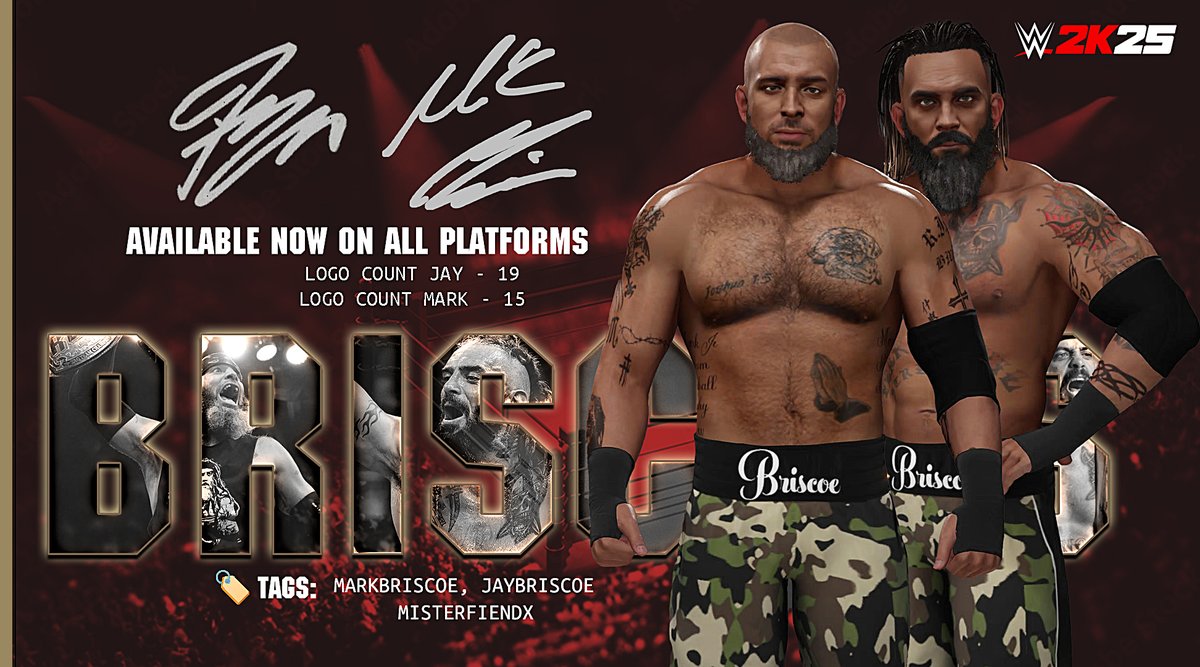 MisterFiendX's tweet photo. Reach for the Sky Boy! 🕊️🩸🐓

The Briscoes (@SussexCoChicken ) are now available on #WWE2K25 ☠️📷 📷#MisterFiendX , #JAYBRISCE , #MARKBRISCOE

Commission

Available on all platforms