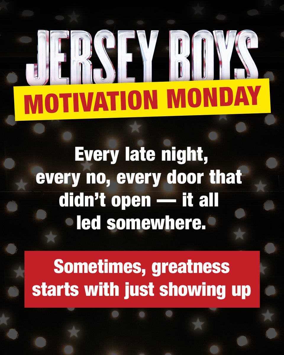 Success doesn’t happen overnight – just ask four guys from Jersey. Every setback was just a step on the way to the top. #MotivationMonday #JerseyBoys