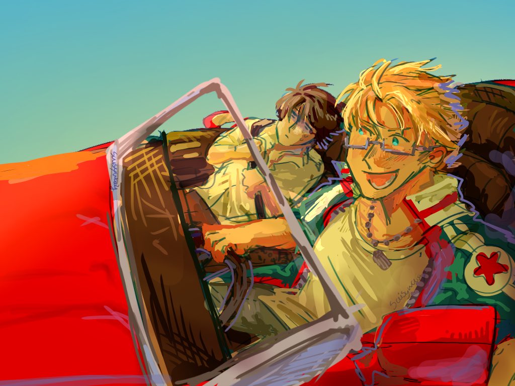 saisywaisy's tweet photo. maybe we’ll meet at a baaar hekl drive a funky car #hetalia #ameripan #amepan lalalalalla hope you enjoy twitter https://t.co/dcWMcgg5Fz