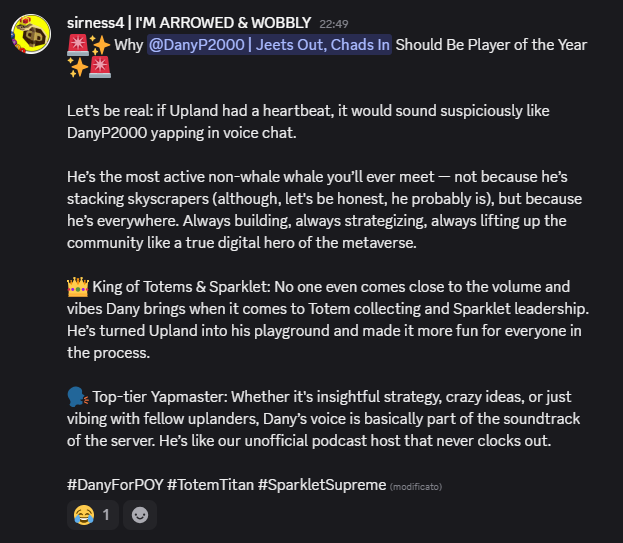 Vote Danyp2000 for POY <a href="/Daniele_Proh/">Monna Draven</a> 
why? look Sirness4 shout ... <a href="/UplandMe/">Upland</a>