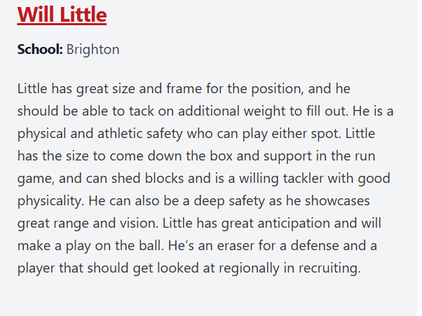 Will Little (@willlittle) on Twitter photo Thank you <a href="/Andy_Pham1/">Andy</a> and <a href="/PrepRedzoneUT/">Prep Redzone Utah</a> for the write up.
<a href="/BrightonBengal/">Brighton Football</a> <a href="/SuteraCasey/">Casey Sutera</a> <a href="/Frankie_Sutera/">Frankie Sutera</a> Thank you <a href="/Andy_Pham1/">Andy</a> and <a href="/PrepRedzoneUT/">Prep Redzone Utah</a> for the write up.
<a href="/BrightonBengal/">Brighton Football</a> <a href="/SuteraCasey/">Casey Sutera</a> <a href="/Frankie_Sutera/">Frankie Sutera</a>