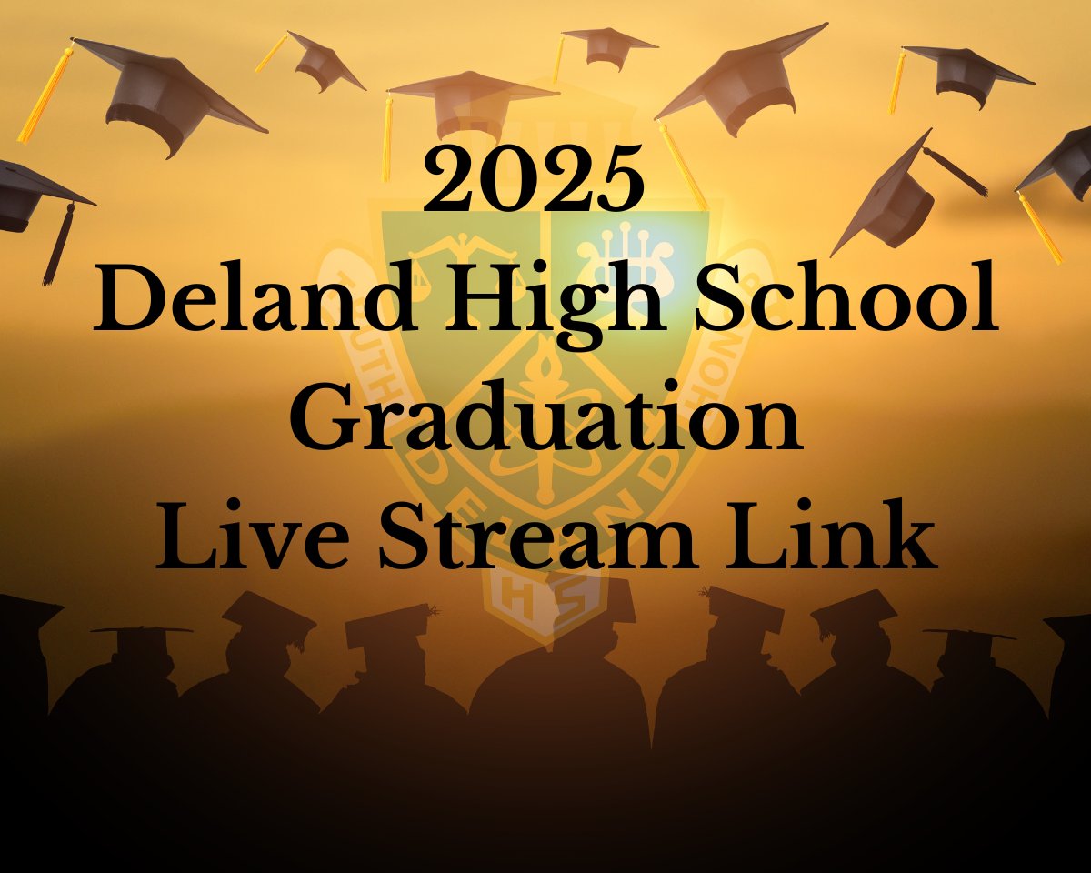 Click here to watch DeLand High School's 2025 Graduation on May 27, @ 7:30pm. 

youtube.com/live/K4Ajc023L…