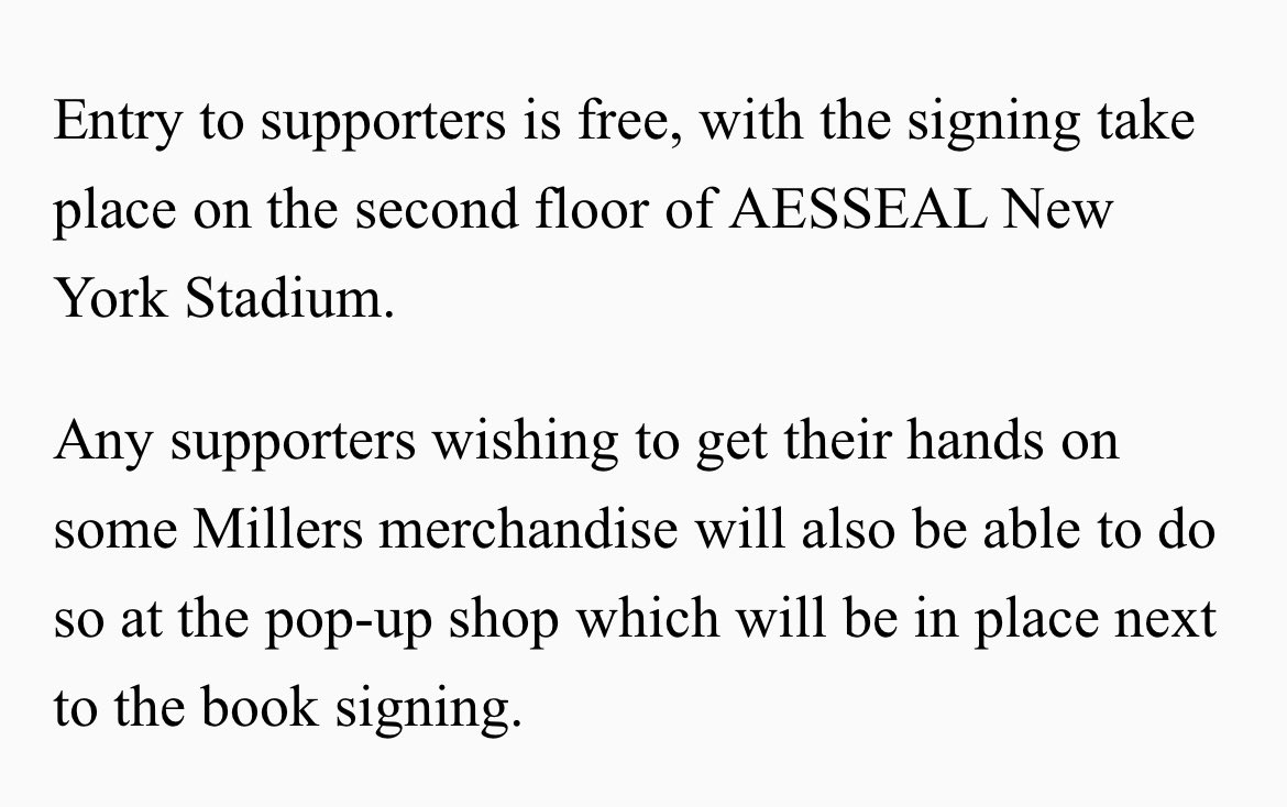 Holly Hunt (@hollyhunt10) on Twitter photo Tomorrow night, <a href="/leefreck8/">Lee Frecklington</a>, <a href="/w00dy16/">Richard Wood</a> and myself will be at the New York Stadium signing copies of my new book, βThe Greatest of Great Escapesβ βοΈ
Weβll be there between 6-8pm for any #RUFC fans that fancy it!
Copies of the book will be available to purchase on the night π Tomorrow night, <a href="/leefreck8/">Lee Frecklington</a>, <a href="/w00dy16/">Richard Wood</a> and myself will be at the New York Stadium signing copies of my new book, βThe Greatest of Great Escapesβ βοΈ
Weβll be there between 6-8pm for any #RUFC fans that fancy it!
Copies of the book will be available to purchase on the night π