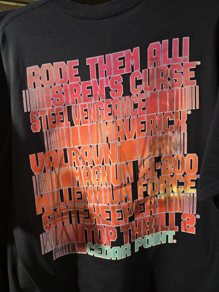 MGMAdventures's tweet photo. @Tower_Topics Wonder what the Coastermania shirts will look like... This one of several shirts we have seen that match at both KI and CP https://t.co/UXcExYTy3y