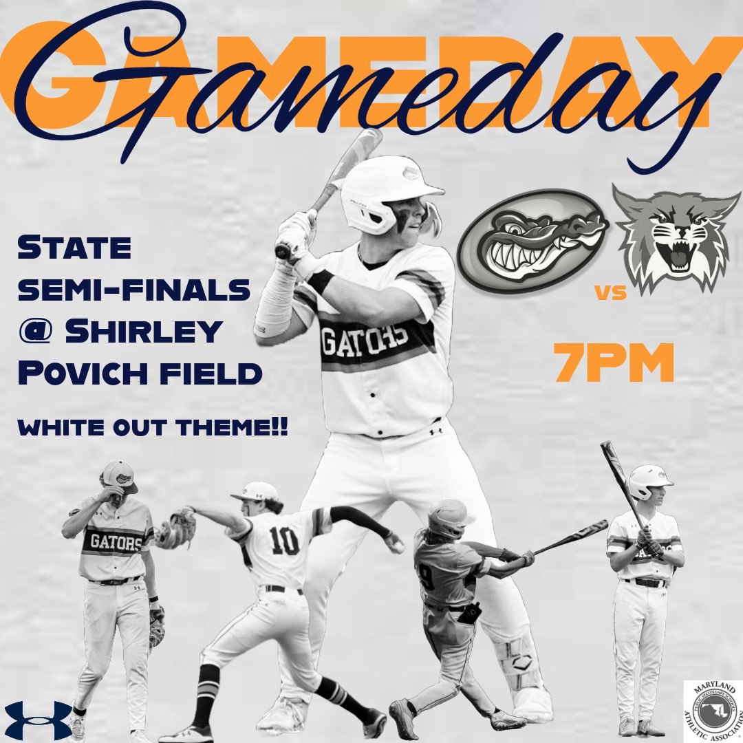 State Semifinals. Tuesday night at 7pm. See you there!🐊⚾️