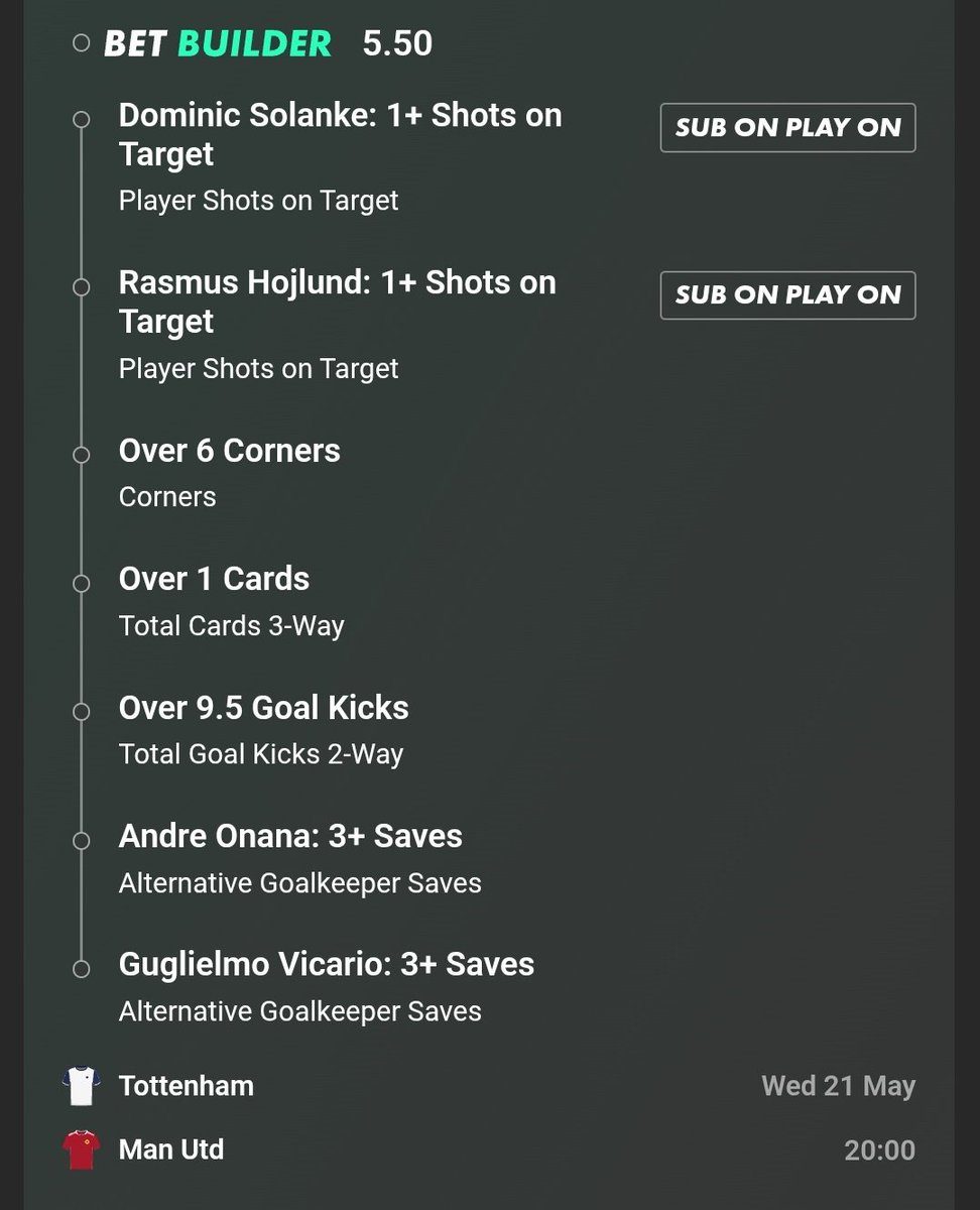 Martin Ritani (@rit3489) on Twitter photo UEFA EUROPA LEAGUE FINAL BETBUILDER
If this betbuilder lands I'll give
£250 to a lucky guy who ❤️
£250 to a lucky guy who retweets
To qualify follow <a href="/rit3489/">Martin Ritani</a>
#MUNTOT
#UEL
#UELfinal UEFA EUROPA LEAGUE FINAL BETBUILDER
If this betbuilder lands I'll give
£250 to a lucky guy who ❤️
£250 to a lucky guy who retweets
To qualify follow <a href="/rit3489/">Martin Ritani</a>
#MUNTOT
#UEL
#UELfinal