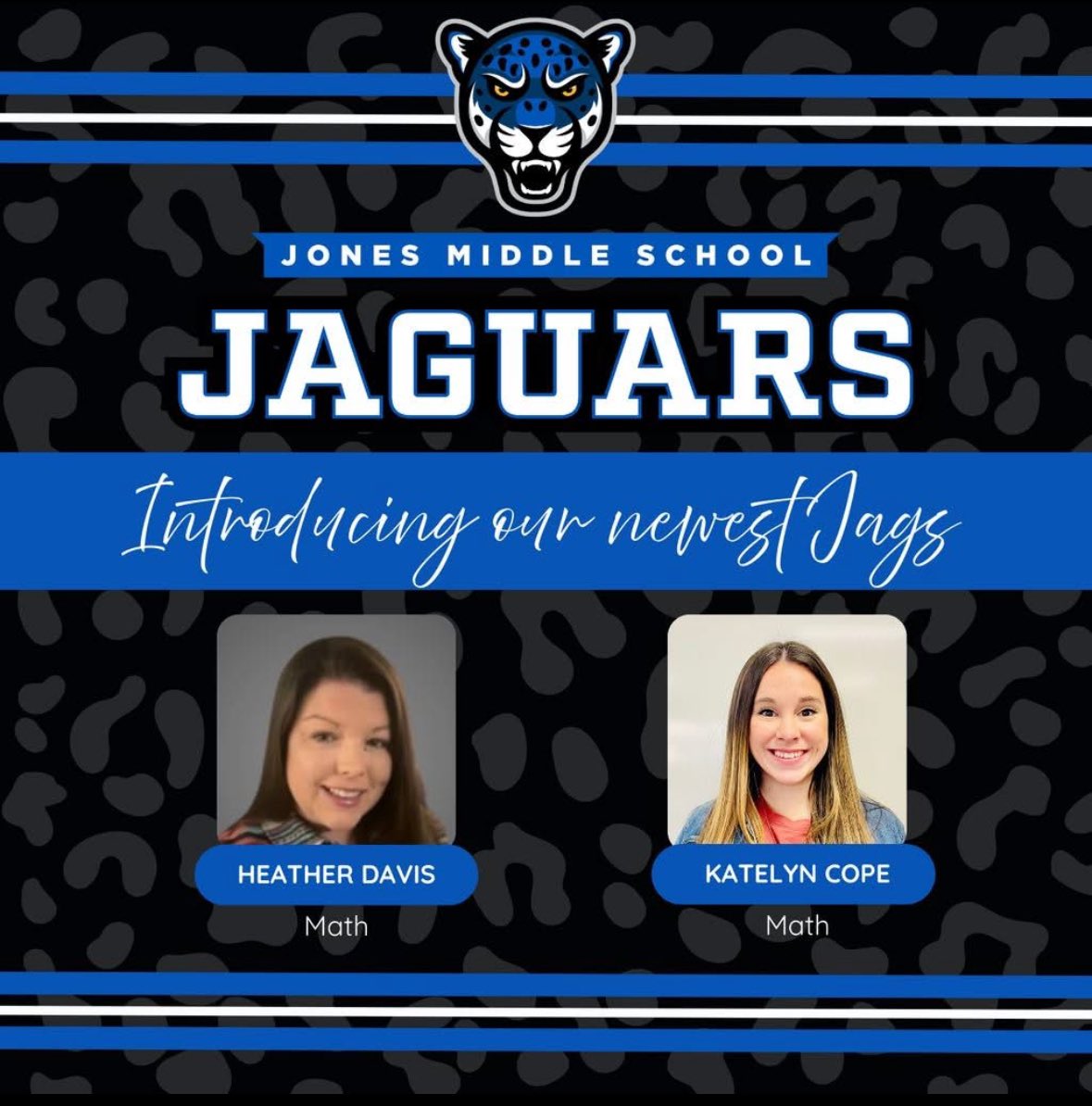 🐆 A big Jag welcome to two of our newest teachers for the 25-26 school year! 🤩We're pumped to have Ms. Davis &amp; Ms. Cope join our math team! ✨Looking forward to all the math magic ahead! GO JAGS! 🩵#ProsperProud #MathSqaud
