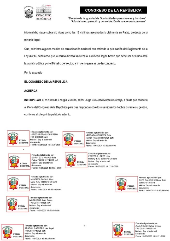 🚨 ¡Iniciamos el camino hacia la interpelación!
Desde la Bancada Acción Popular estamos impulsando la moción de interpelación contra el ministro de Energía y Minas por la prórroga encubierta del REINFO.
Ya estamos recolectando firmas. ¡No más concesiones a la informalidad! 🇵🇪