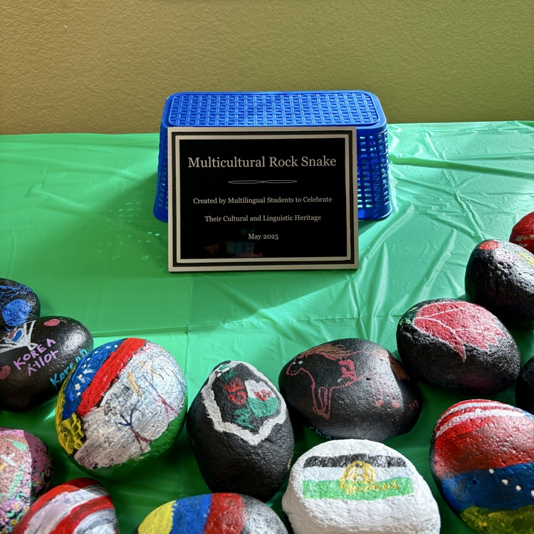 Lots to celebrate at this evening's Board Spotlight - celebrating our Multi-lingual students ('Year of the Snake' painted rock display), Transition House program, Cañon Preschool, and subs who have worked 100+ days this year!