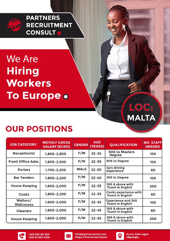 kdacmedia23's tweet image. Dear all there are job opportunities in Europe, Malta currently.

If you are interested kindly apply using the link in the comment section👇

#jobopportunity #workineurope  #partnersrecruitmentconsult 

Follow for more…

#kdacdivlogg