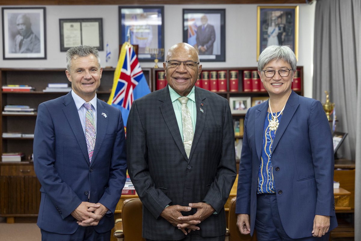Senator Penny Wong (@senatorwong) on Twitter photo Australia and Fiji are family. Our Vuvale Partnership is about respect, trust and delivering for our people.
Thank you to PM <a href="/slrabuka/">Prime Minister Sitiveni Rabuka</a> for his warm welcome.
In an uncertain world, we’re counting on each other to strengthen the resilience of our nations and the Pacific family. Australia and Fiji are family. Our Vuvale Partnership is about respect, trust and delivering for our people.
Thank you to PM <a href="/slrabuka/">Prime Minister Sitiveni Rabuka</a> for his warm welcome.
In an uncertain world, we’re counting on each other to strengthen the resilience of our nations and the Pacific family.