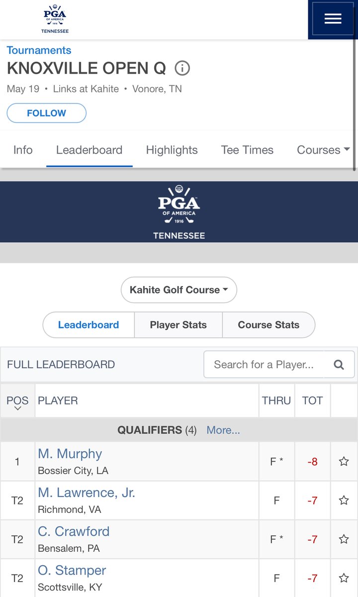 MT_MGolf's tweet image. Monday Qualifier ✅
Blue Raider great @owen_stamper56 will be in the field this week at the Visit Knoxville Open!
#TrueBlue