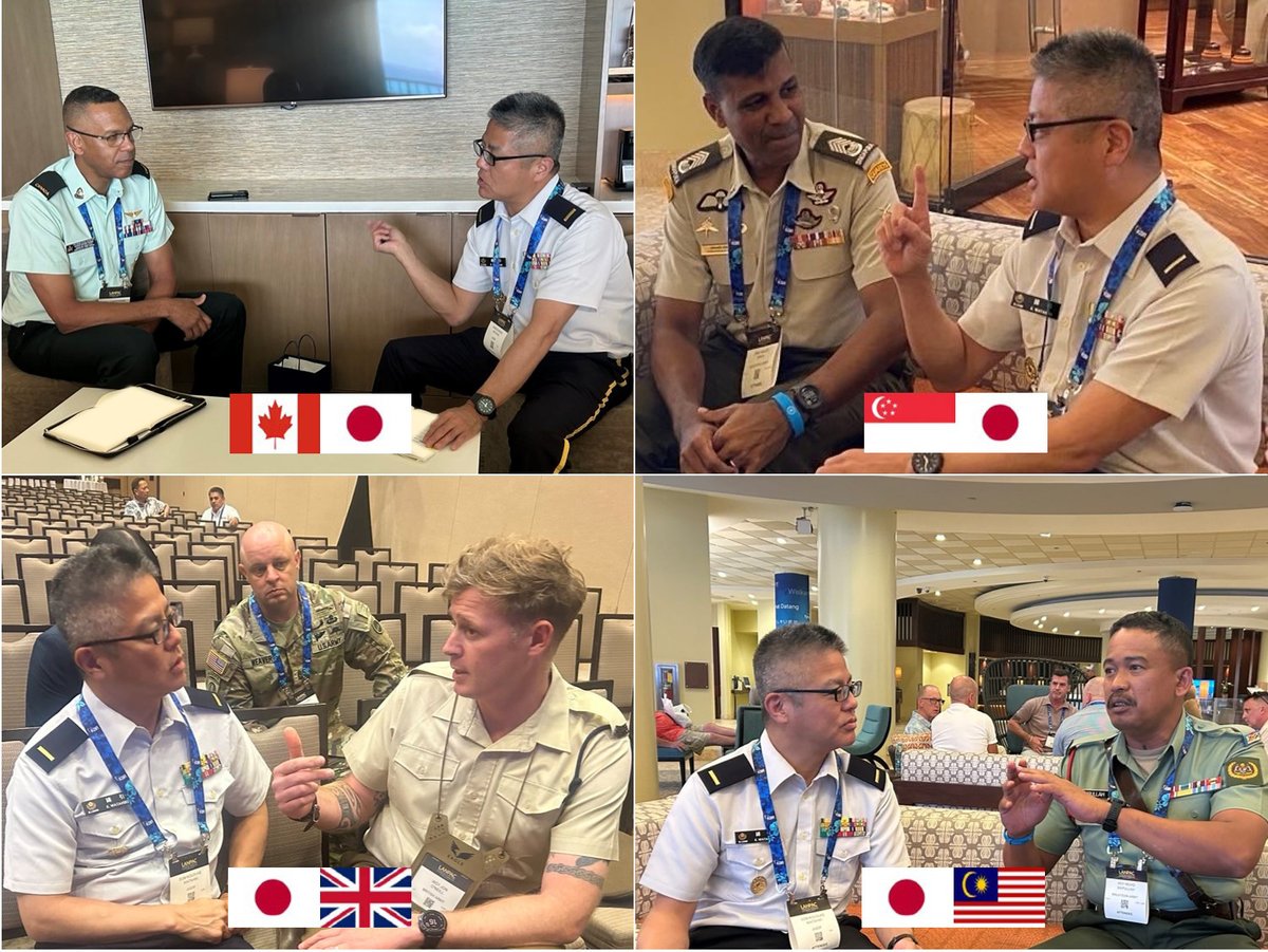 Japan_GSDF's tweet photo. 🇨🇦🇲🇾🇳🇵🇵🇭🇸🇬🇬🇧🇺🇸🇯🇵WO Watahiki, Sergeant Major of the #JGSDF,engaged in discussions with senior enlisted leaders from participating nations at #LANPAC from 13 to 15 MAY 2025.
We shared the perspectives on topics such as personnel development, education and training, and NCO exchanges. Then, we reached a consensus on deepening collaboration at the NCO level, in #Indo_Pacificregion.🇨🇦🇲🇾🇳🇵🇵🇭🇸🇬🇬🇧🇺🇸🇯🇵