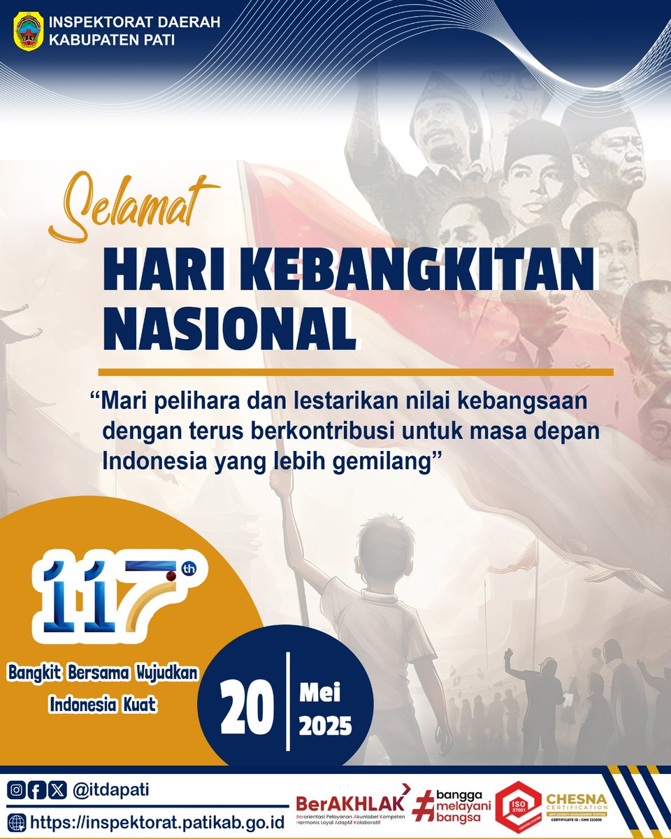 itdapati's tweet image. #BangkitBersamaWujudkanIndonesiaKuat
#HariKebangkitanNasional
#Harkitnas2025
#ASNBerAKHLAK
#BanggaMelayaniBangsa