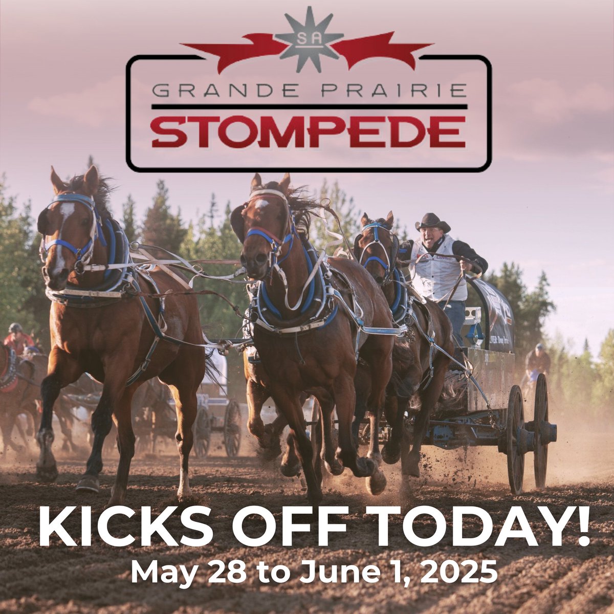CSchuckwagons's tweet image. The 2025 WPCA Pro Tour kicks off in Grande Prairie TODAY at the 48th annual Grande Prairie Stompede!

Join us in cheering on all the WPCA Chuckwagon Drivers and outriders at the Grande Prairie Stompede as they launch the 2025 WPCA season in style!

#CSChuckwagons #WPCA