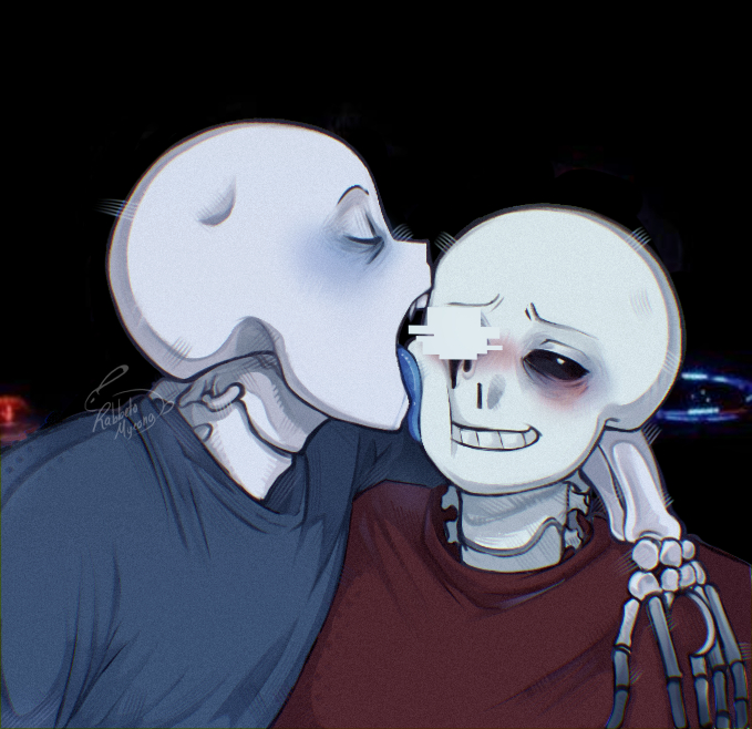RabbetoMyeong's tweet photo. kiss 💕💕💕
#reapersans #genosans #undertaleAU #afterdeath https://t.co/mYYoJuwvYX