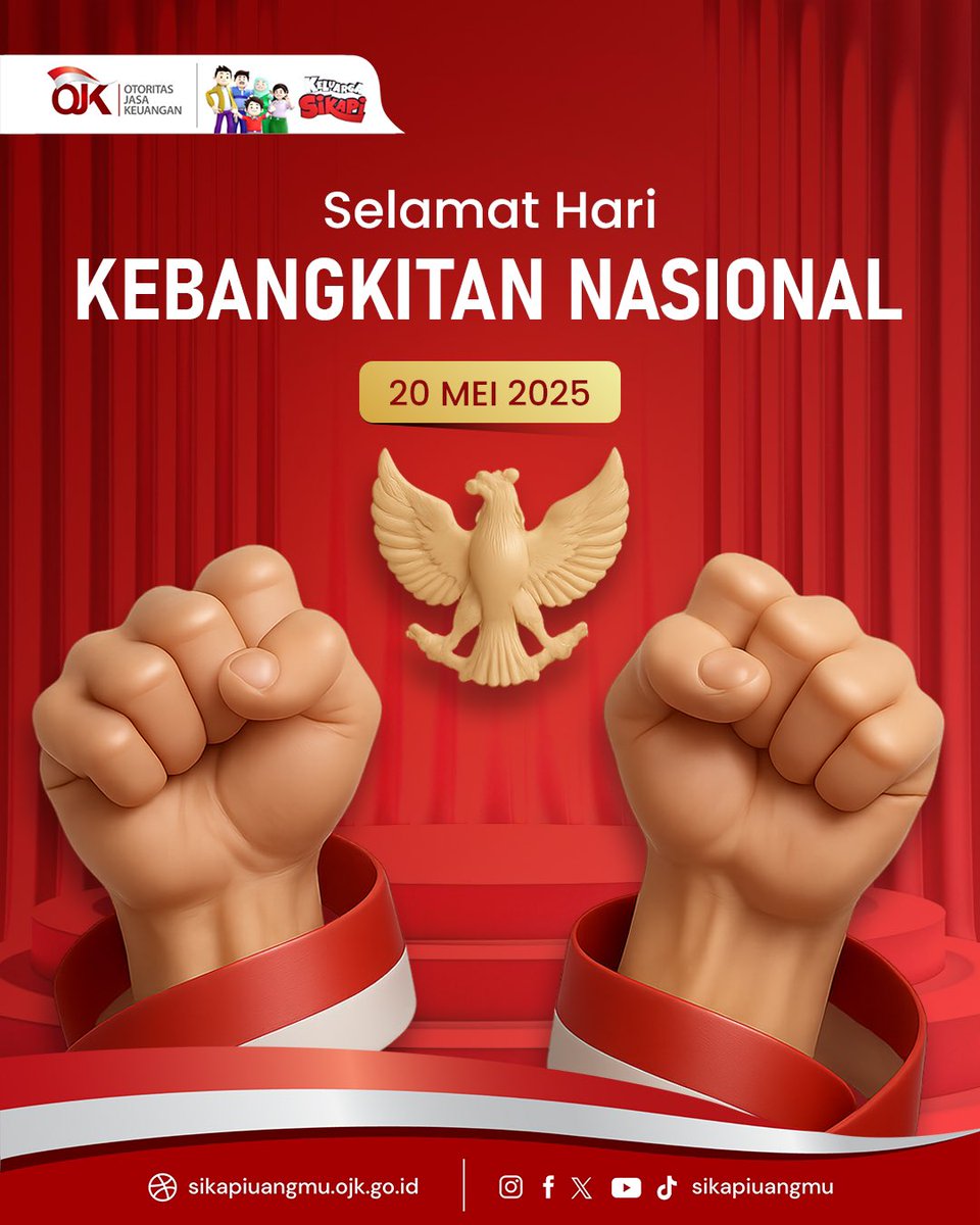 sikapiuangmu's tweet photo. Selamat Hari Kebangkitan Nasional! Mari jadikan momen ini sebagai pengingat: literasi keuangan adalah bagian penting dari kebangkitan bangsa.

#SikapiUangmu #DigitalFinancialLiteracy #DFL #LiterasiKeuangan #KeuanganDigital #BijakDigital #HariKebangkitanNasional https://t.co/AlpDdSF12R