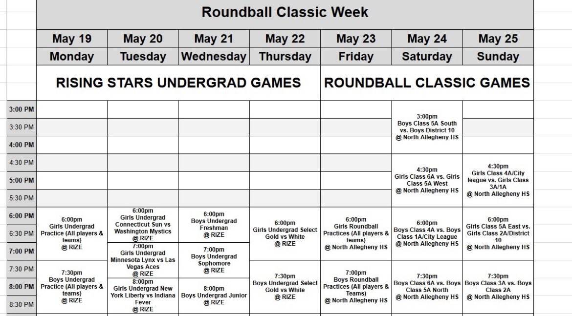 Looking forward to playing in the round ball Wednesday at 8 PM!